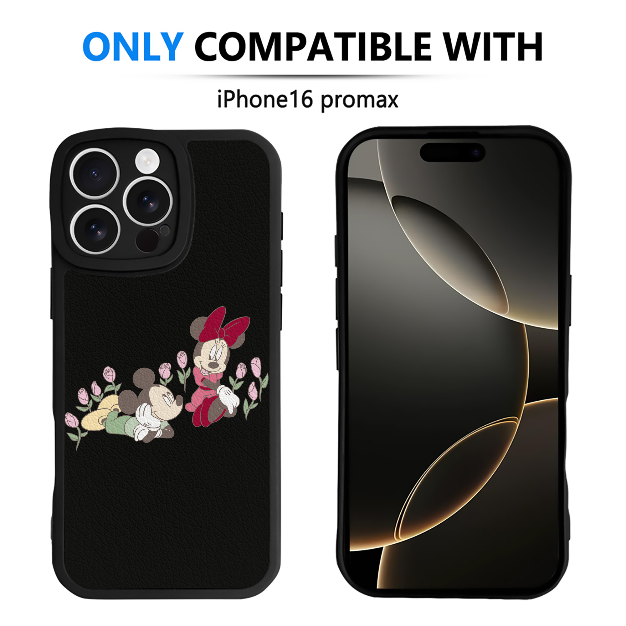（画像用） ミッキーマウス Mickey Mouse 【iPhone 16シリーズ対応】シリコンスマホケース（レザー調） 材質：シリコン